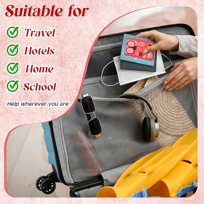 Knitgrip 25 Boxes Mini Travel Sewing Kit Quick Fix Sewing Kits Bulk Basic Portable Pre Threaded Needle Emergency Repair Tool for Christmas Gifts Beginner Traveler Home Hotel (Red)