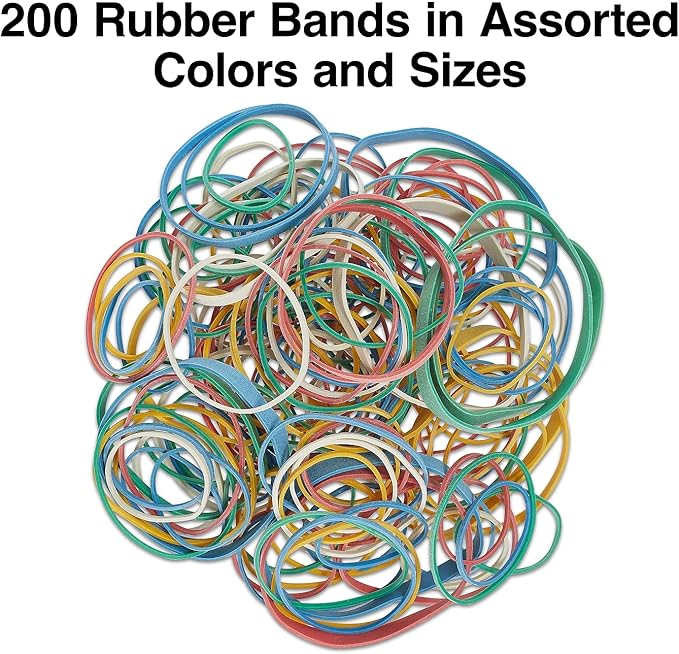 Staples Economy Rubber Bands Assorted Sizes and Colors