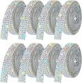 Rhinestone Ribbon Self Adhesive, 8-Rolls Bedazzling Strips, 8-Yard Rhinestone Strips for DIY Craft, Rhinestones Tape Self Adhesive, AB Crystal Colors