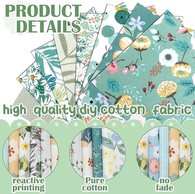 Ganeen 800 Pcs 4 x 4 Inch Cotton Fabric Squares Pre Cut Quilting Squares Printed Floral Patchwork Fabric Bundles for DIY Craft Sewing Clothing Accessory(Fresh)