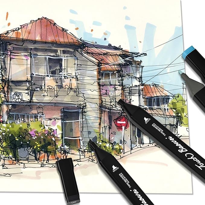 wyewye Alcohol Markers Set 80 Colors Dual Tip Permanent Art Markers with Brush Tip & Chisel Tips for Artists, Painting School Supplies Sketch Drawing Marker for Adults Drawing and Coloring