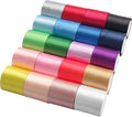 LIUYAXI 20 Colors Rainbow Ribbon Solid Color Assortment Double Face Satin Ribbon for Gift Wrapping Happy Birthday Wedding Party Decorations 2" X 5 Yard Each Total 100 Yds Per Package