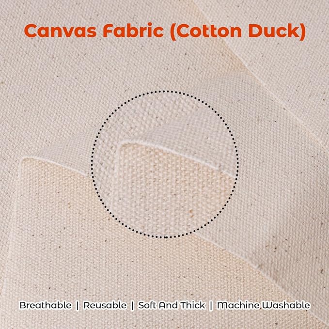 Natural Cotton Duck Canvas Fabric, 60 inches Wide, Heavyweight, for Arts and Crafts (Natural 7oz, 1 Yard)