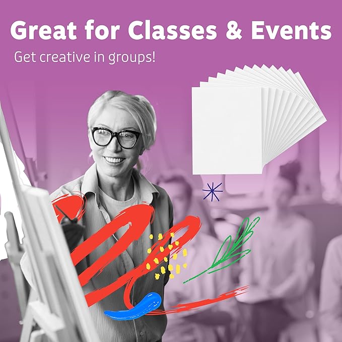 Artlicious Canvases for Painting - Pack of 48, 5 x 7 Inch Blank White Canvas Boards - 100% Cotton Art Panels for Oil, Acrylic & Watercolor Paint