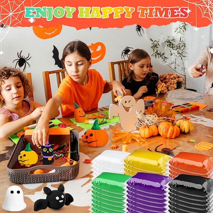144 Pcs Air Dry Clay Bulk 76 oz Christmas Soft DIY Modeling Clay Kit Magic Foam Crafts for Sculpting Kids Gifts Party School Supplies for Crafts Artistic Project(Carnival Color)