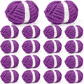 inhand 18 Pack Chunky Chenille Yarn for Crocheting– 30.6 Yards, 7.7oz, Super Bulky, Soft Fluffy Plush Yarn for Hand or Arm Knitting– Ideal for Blankets, Crafts & DIY Projects (Dark Purple)