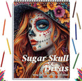 Sugar Skull Women Coloring Book for Adult Women Relaxation, Spiral Bound Printed On One Side, Adult Crafts, Relaxation Gifts, Thick Paper Non-Bleed