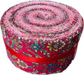 Jelly Roll Fabric 100% Cotton Quilting Fabric, 40 Pre-Cut Strips (2.5 x 44 Inch) for Quilting and Sewing - 10 Assorted Floral Prints-Red Floral
