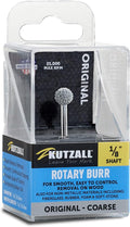 Kutzall Original Sphere Rotary Burr, 1⁄8" Shaft, Coarse - Wood Carving Bit for Dremel, Foredom, DeWalt, Milwaukee Tools. Abrasive Tungsten Carbide Coating, 1⁄4" (6.3mm) Head Diameter, S-14-E