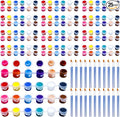 30 Pack Mini Acrylic Paint, 30Pcs 12 Color Washable Acrylic Paint Strips, 30 Flat and 30 Pointed Brushes, Great for Birthday Party Favors Home Painting Arts and Crafts Supplies
