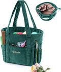 Crochet Bag and Tote - Corduroy Yarn Bag - Yarn Holder for Crocheting - Crochet Storage Bag for Crochet Hooks, Crochet Accessories, Knitting Bag for Crochet Lovers, Mother's Day Gift