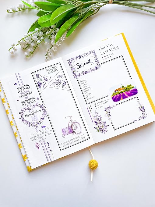 WT Pre-Cut Purple Muse Wide PET Tape, Single Roll, Soft Purple Florals & Handwritten Script, Transparent Decorative Tape for Journaling, Scrapbooking, Bujo, Planner, DIY Crafts, 70mm×5m