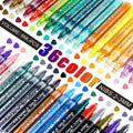 FUMILE 36 Colors Medium Tip Paint Pen Markers, Acrylic paint Markers with 100% More Ink for Wood, Rocks, Glass, Ceramic, Canvas,Paper,Eggs, Acrylic Paint Pens Set for Craft Projects,DIY.