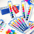 16 Pack Watercolor Paint Set for Kids - 8 Washable,Bright Colors with Paintbrush Watercolor Paint Bulk for Kids Party Favors,Classrooms Supplies,Art Lessons