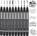 Calligraphy Pens, 10 Size Calligraphy Pens for Writing, Brush Pen Calligraphy Set for Beginners, Calligraphy Brush Pens, Hand Lettering Pen for Art Drawing, Sketching, Scrapbooking