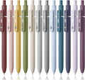Mr. Pen- Retractable Gel Pens, 12 Pack, Morandi and Vintage Barrels, Fast Dry, Black Gel Pens Fine Point 0.5mm, Aesthetic Pens for Journaling