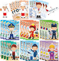 DUJAA 24 Sheets Occupation Post Stickers, Educational Stickers for Kids, Firefighter Doctor Policeman Chef Teacher, Color, Paper, Cartoon, Rectangular, Indoor/Outdoor, 24 Count