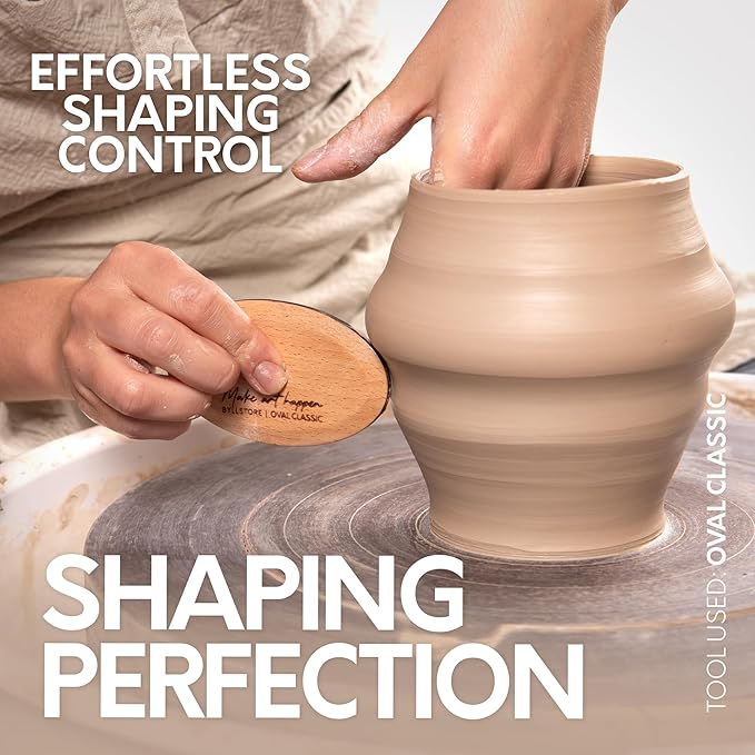 Byllstore Essential Pottery Ribs for Clay | Shaping & Smoothing Tools | Solid Beech Wood | 6-Pack