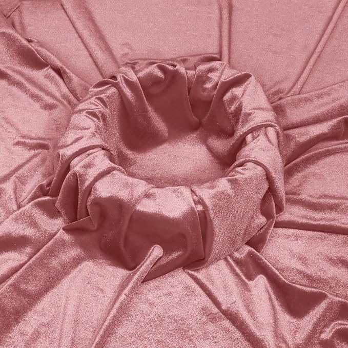 KKJIAF Dusty Rose Stretch Velvet Fabric 60 Inch Wide, 1 Yard Soft Stretchy Fabric for Sewing Clothes, Apparel, Costume, Crafts - 90% Polyester 10% Spandex