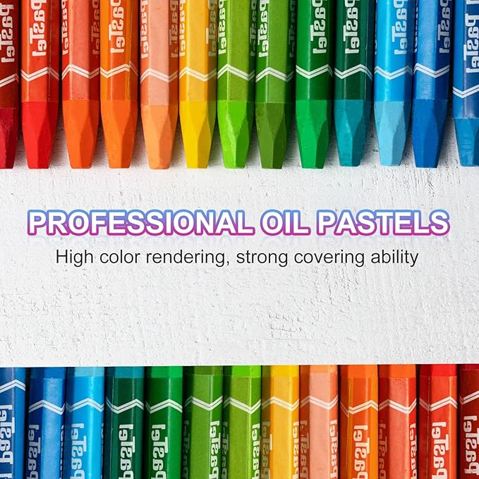PATIKIL Purple Oil Pastels, 48Pcs Soft Oil Crayons Pastels Stick Vibrant and Creamy Art Supplies Bulk for Artists Beginners Art Painting Drawing Blending Graffiti Gallery