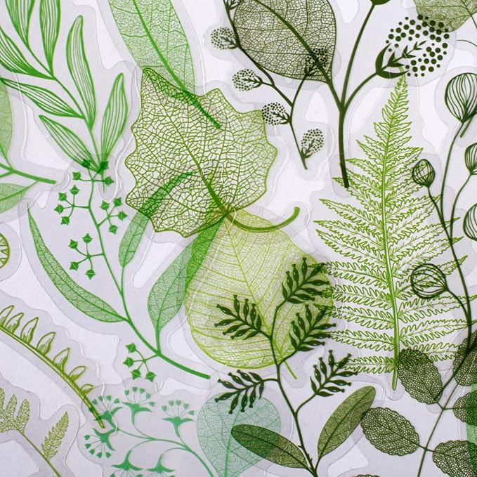 120 Pieces Leaf Vein Aesthetic Stickers, 6 Pack Nature Botanical Decals for Scrapbooking, Bullet Journals, Planners, Card Making, Resin Art, and Adult DIY Crafts