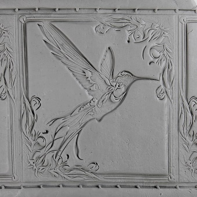 Hummingbird Clay Texture Roller (4") - Bird Set #01 - Embossing Pattern Roller for Polymer & Ceramic Clay, Pottery & Crafts