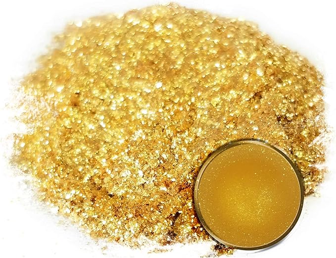 Eye Candy Pigments Premium Gold Mica Powder - Oria Gold (50gr) - for Epoxy, Resin, Soap, Paint, Woodworking, Acrylic Pouring, Bath Bombs, Fishing Lures - DIY Arts and Crafts Additive