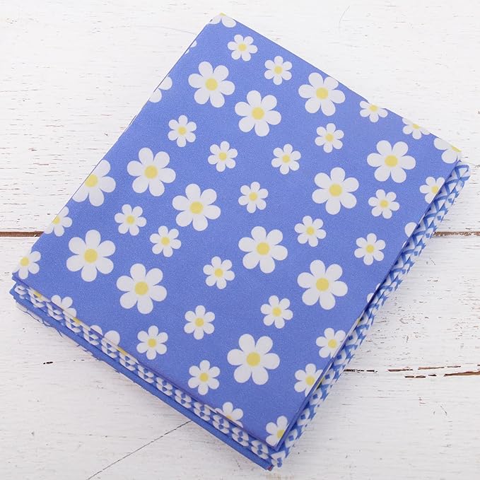 Threadart Exclusive 5 Fat Quarter Bundles - Blue Confetti Brights Collection 100% Cotton Fabric - Premium 100% Cotton Quilting Fabric - No Duplicates - Full Size Fat Quarters 18"x21" - Blue