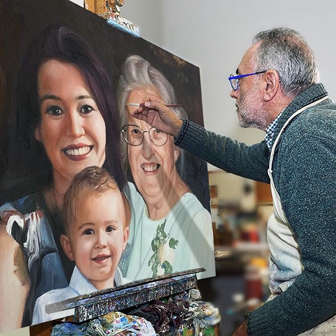 Paint Your Life Custom Hand-Painted Oil Portrait from Photo to Painting