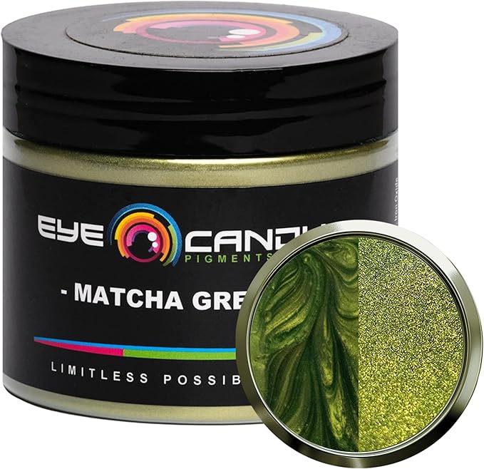 Eye Candy Pigments Premium Green Mica Powder - Matcha Green (50gr) - for Epoxy, Resin, Soap, Paint, Woodworking, Acrylic Pouring, Bath Bombs, Fishing Lures - DIY Arts and Crafts Additive