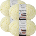 #6 Super Bulky Blanket Yarn for Crocheting - 4 Skeins(Each 10.5oz/300g, 220yds/201m), Chunky Chenille Thick Plush Big Soft Yarn for Crocheting Knitting Blankets, Light Yellow