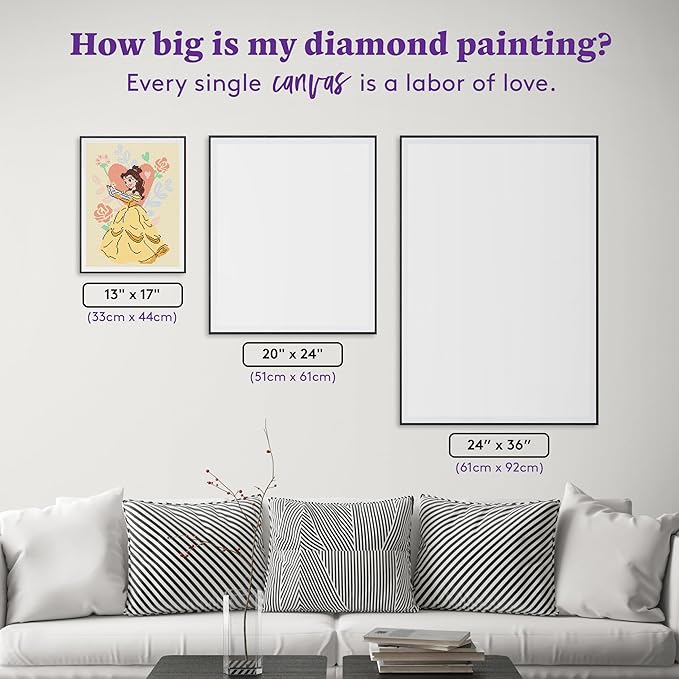 DIAMOND ART CLUB Belle - Life is Beautiful Diamond Painting Kit, Fun DIY Crafts for Adults, Round Diamond Art Canvas, 13" x 17"