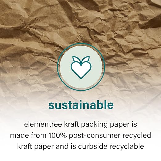 Elementree Brown Packing Paper Sheets for Moving & Shipping - 250 Count (229 Feet) - 14.5" x 11" Sheet Size - Sustainable Void Fill Packaging Made in the USA - Kraft Paper Thickness (00923)