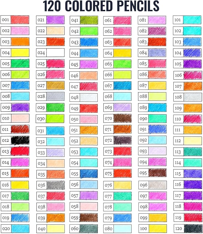 COOL BANK 120 Pack Colored Pencils for Adult Coloring Books, Soft Core Oil Based Color Pencils with Sketch Book, Color Book, Art Supplies with Zipper Case, Gifts for Kids, Artists, Professionals
