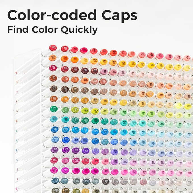 Ohuhu Alcohol Markers 320 Colors - Chisel & Fine Double Tipped Art Markers for Artists Adults Coloring Drawing Sketching Illustration - Refillable - AP Certificated