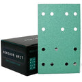 Serious Grit - 3" x 5" (80mm x 133mm) 14-Hole 80 Grit Sanding Sheets - Fits Festool RTS 400 & Mirka Deos 353 - Heavy-Duty Hook & Loop Film Abrasives - Sandpaper for Sheet Sanders - 50 Pack Box
