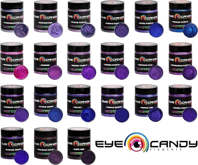 Eye Candy Pigments Premium Purple Mica Powder - Persian Purple (50gr) - for Epoxy, Resin, Soap, Paint, Woodworking, Acrylic Pouring, Bath Bombs, Fishing Lures - DIY Arts and Crafts Additive