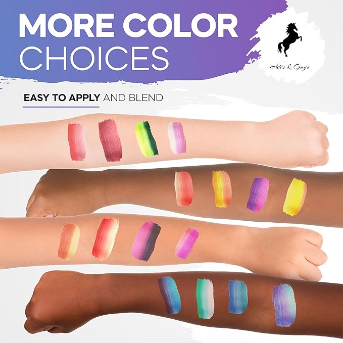 Face Paint Kit for Kids – 12 Vibrant Split Cake Colors, 40 Reusable Stencils, Brushes, Sponges & Tattoo Sheets – Non-Toxic, Paraben-Free, Easy to Apply & Wash Off – Perfect for Parties & Halloween.