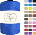 Maxee Premium Polyester Macrame Cord 3 mm × 218 yd,3mm 100% Polypropylene Macrame Cord,Ideal for Crochet, Wall Hangers, Bags, Rugs & DIY Crafts（Gemstone Blue）