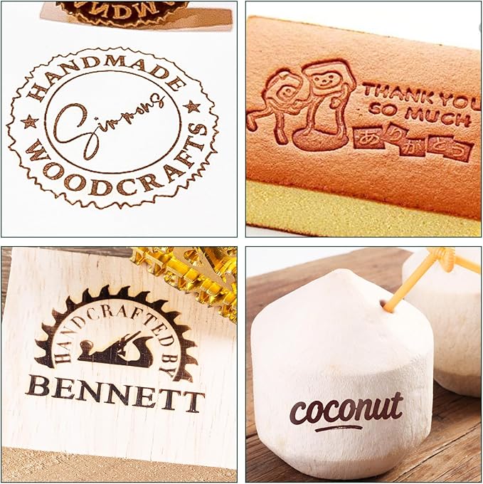 Custom Branding Iron for Wood, Woodworking Branding Iron, Personalized Wood Burning Tool，Leather Stamps with Logo for Crafts Woodworkers Food Meat Gifts (1.5 inches)