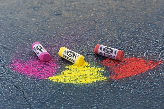 Soho Urban Artist Professional Oil Pastels - Jumbo Street Pastel Set of 20 Colors, 1" Diameter, 2.7" Length, Non-Toxic, Brilliant Pigments, Ideal for Pavement, Less Crumbling than Sidewalk Chalk