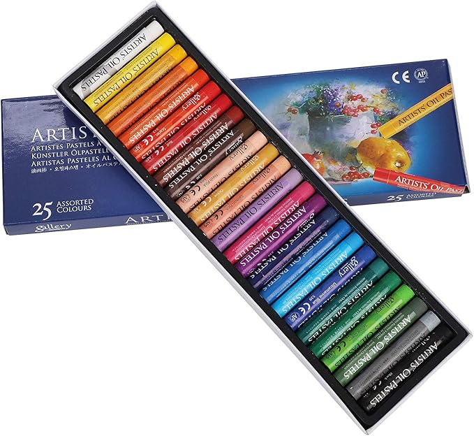 Oil Pastel Set,Professional Painting Soft Oil Pastels Drawing Graffiti Art Crayons Washable Round Non Toxic Pastel Sticks for Artist,Student,Beginner (25 Colors)