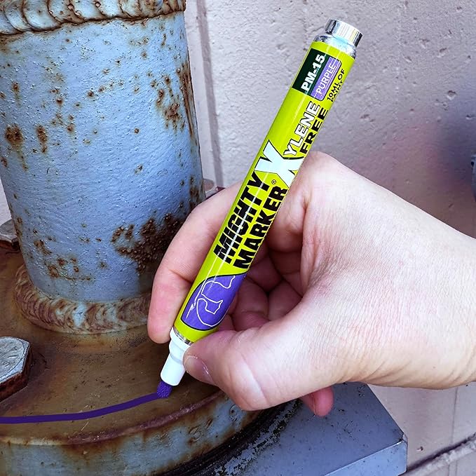 PM-15, Eco-Friendly Paint Marker, Alcohol-Based & Xylene-Free, Waterproof & Permanent, 10ml, 2.3mm Tip, 8 Bonus Tips, Made in USA, Purple 8 Pack
