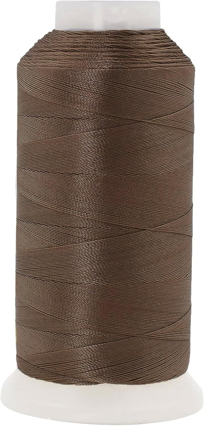 Mandala Crafts Coyote Brown Heavy Duty Thread - 1500 Yds Tex 70 Bonded Polyester Threads for Sewing Drapery, Jeans, Leather, Hair, Outdoor Marine Upholstery