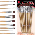 DUGATO 10pc Face Paint Brush Set - Professional Synthetic Brushes for Face & Body Painting, Makeup, Cosplay | Ideal for Beginners & Artists