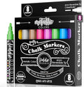 Loddie Doddie Metallic Liquid Chalk Markers - Pack of 8 6mm Reversible Tips - Bold Metallic Ink & Chalk Markers for Blackboard - Easy Erase on Glass & Windows, Glass Board & Window Pens