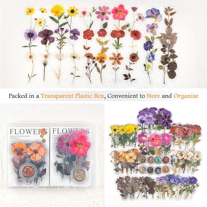 320PCS Pre-Cut Floral Stickers Set Small Flower Decal Journal Stickers PET Flower Sticker for Journaling Scrapbooking, Double Blade Line-Easy to Peel