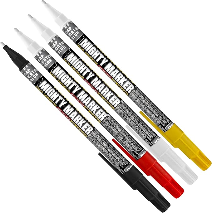PM-92 Extra Fine Paint Marker, 4 Bonus Tips, 1.0 mm Tip, Xylene Based, Waterproof, Permanent, Valve Action, Manufactured in USA, Assorted 4 Pack