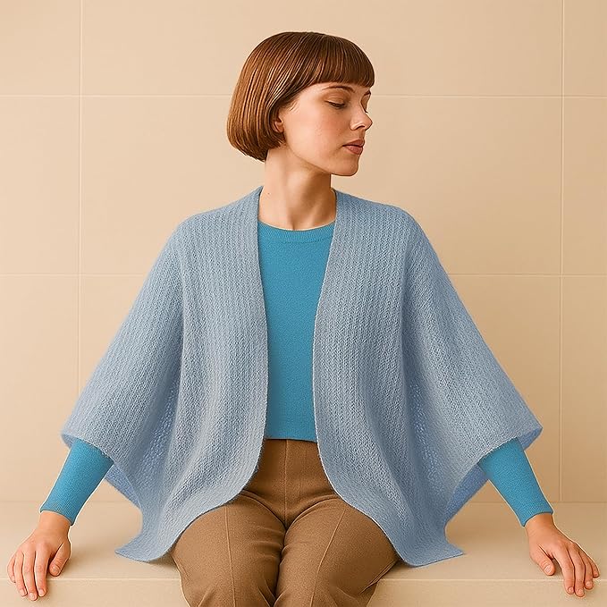 Silk Mohair Luxury Yarns, Premium and Soft Blend for Knitting, Made in Italy (Light Blue - 7264, 2)
