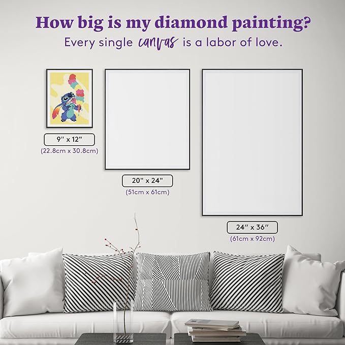 DIAMOND ART CLUB Eight Scoops Diamond Painting Kit, Fun DIY Crafts for Adults, Round Diamond Art Canvas, 9" x 12"